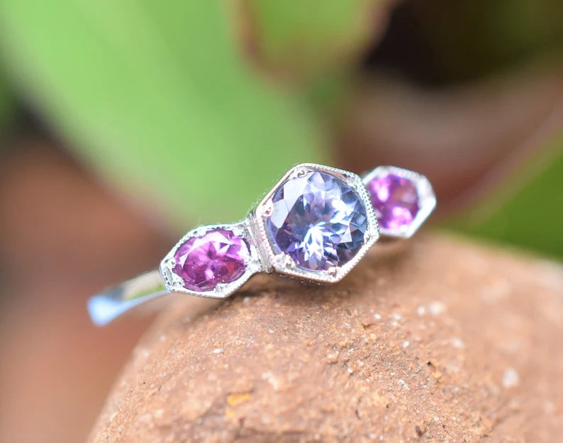 Custom 3 sales stone engagement rings